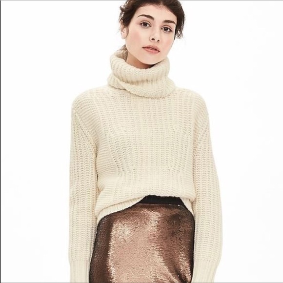 Banana Republic Cream Chunky Turtleneck 